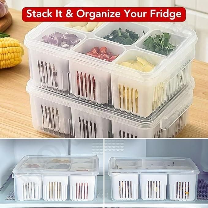 Food Storage Box With Lid and 6 Compartments